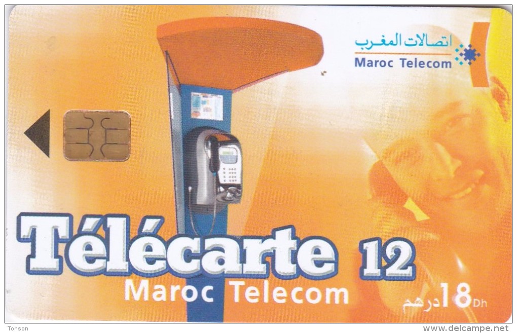 Morocco, Maroc Telecom, Orange Phone Cabin 18 (01/03), 2 Scans. - Marokko