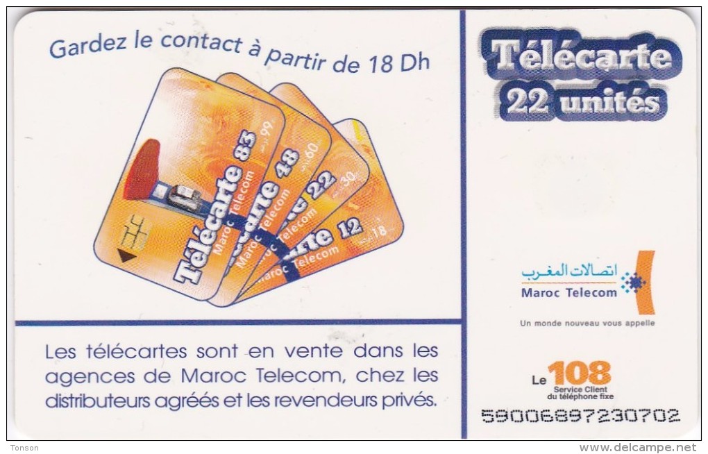 Morocco, Maroc Telecom, Orange Phone Cabin 30 (07/02), 2 Scans. - Morocco