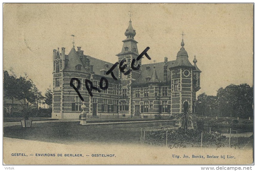 Gestel - Berlaar :   :  Kasteel - Chateau  :  Gestelhof   ( Geschreven 1908  Met Zegel ) - Berlaar