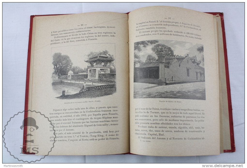 Old 1898 Spanish Book: India And Indochina By Alfredo Opisso - Illustrated By Engravings - Geography & Travel