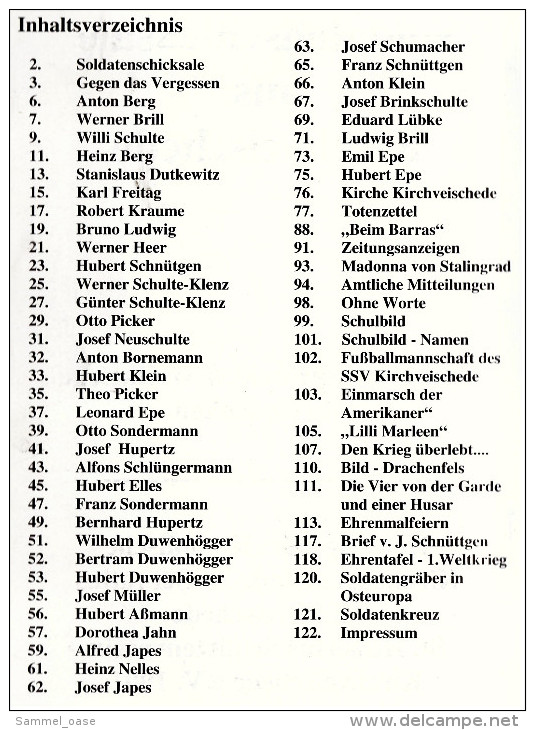 Broschüre / Heft : Soldatenschicksale Aus Kirchveischede  -  Bei Lennestadt / Olpe - Allemand