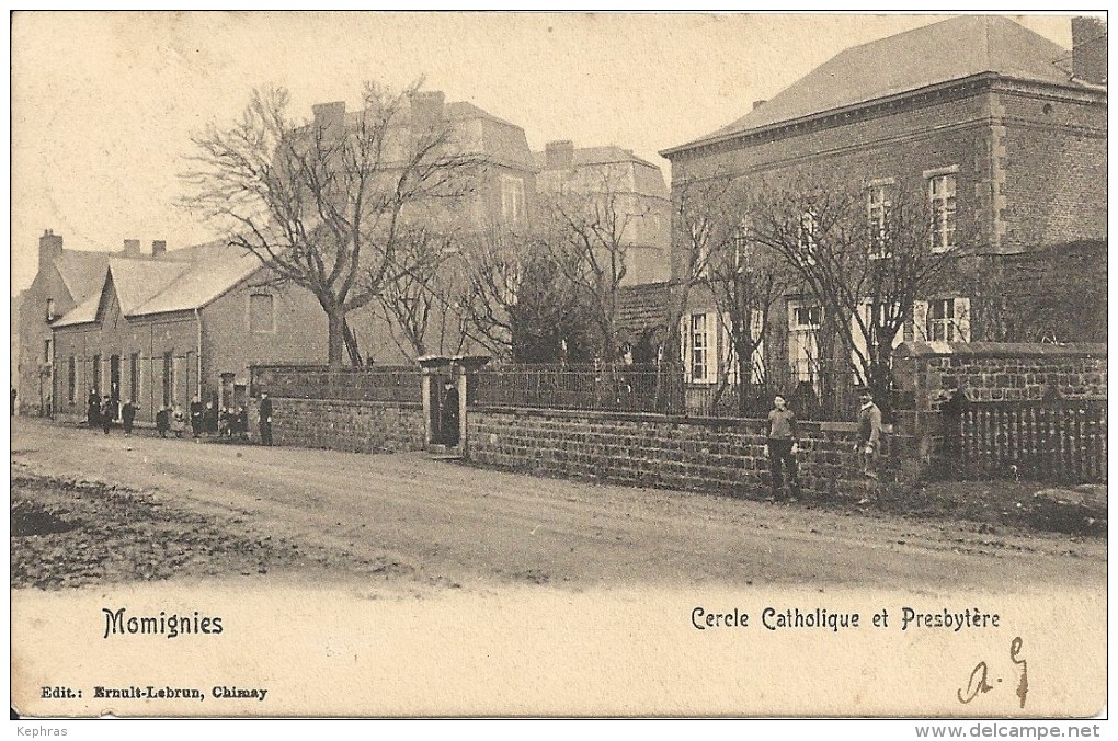 MOMIGNIES : Cercle Catholique Et Presbytère - Cachet De La Poste 1907 - Momignies