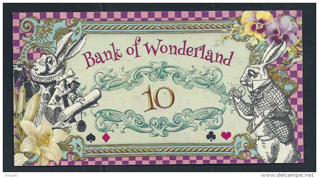 Spielgeld "ALICE IM WUNDERLAND" 10 Units, Training, Education, Play Money, 130 X 70 Mm, RRR, UNC - Zonder Classificatie