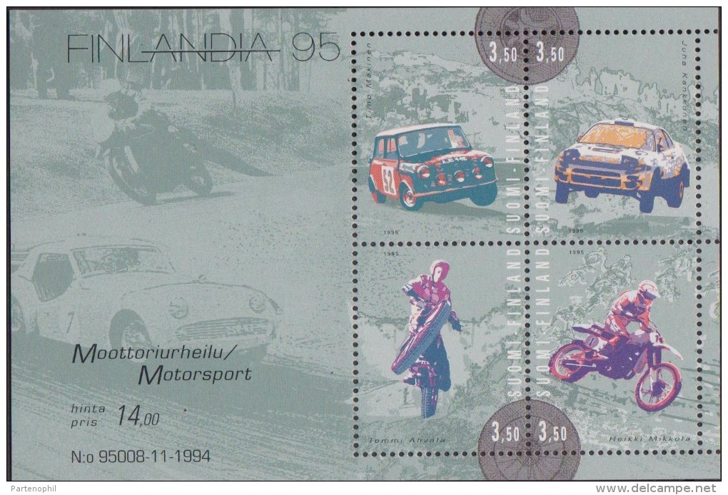 FINLAND MOTOR SPORTS 1995 SHEET - Hojas Bloque