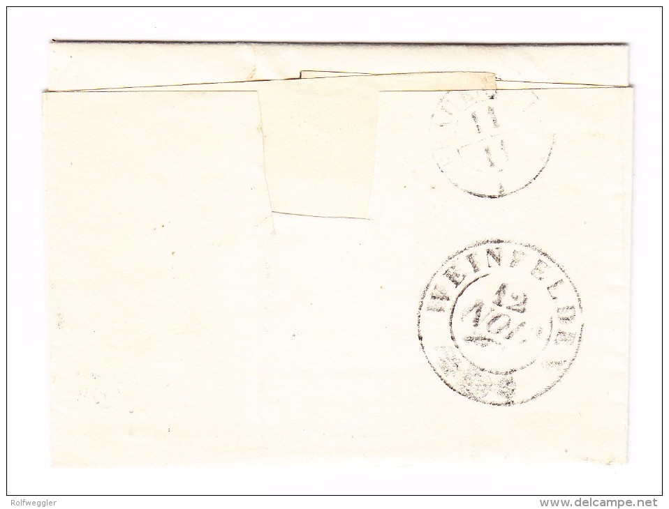 Heimat TG HEFFENHAUSEN Langstempel Brief 1851 Nach Berg Transit St. Weinfelden 12.11 - 1843-1852 Kantonalmarken Und Bundesmarken