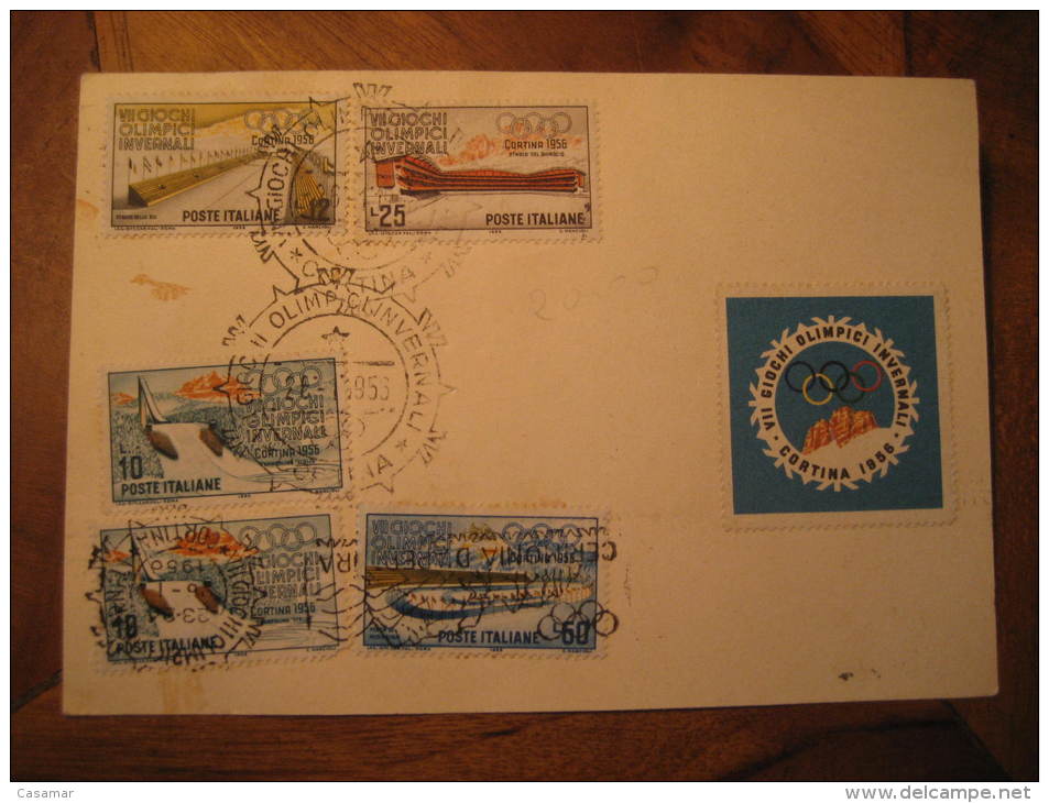 CORTINA D'AMPEZZO Apertura Italia Italy 1956 Poster Stamp Label Vignette Winter Olympic Games Jeux Olympiques Olympics C - Inverno1956: Cortina D'Ampezzo