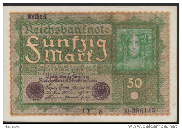 GERMANIA : 50 Mark 1919 - P66 - XF - 20 Mark