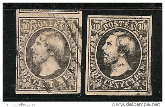 Luxembourg 1852, Scott No. 1 And 1b - Autres & Non Classés