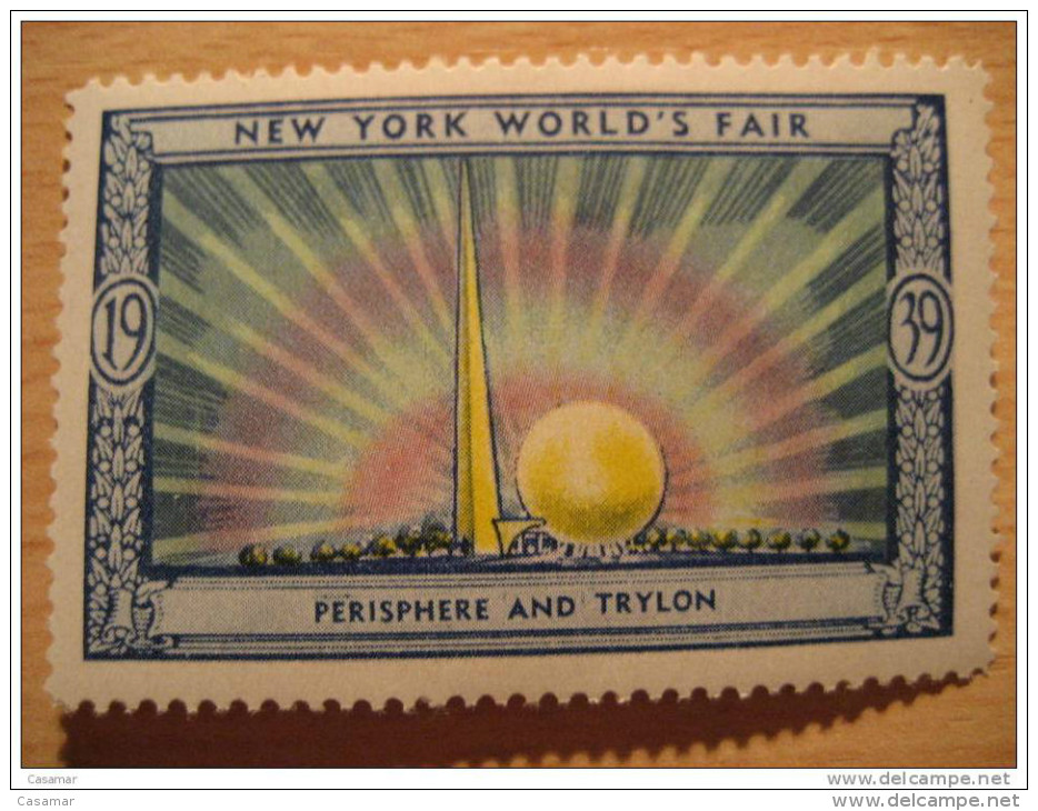 Perisphere And Trylon 1939 New York World's Fair Vignette Poster Stamp - Non Classificati