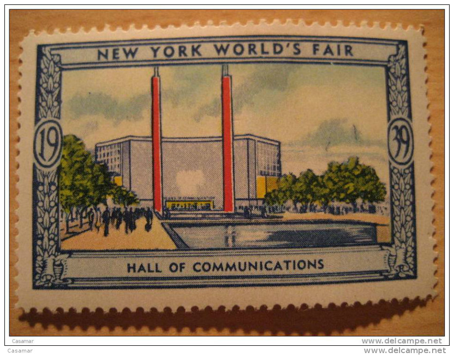 Hall Of Communications 1939 New York World's Fair Vignette Poster Stamp - Non Classificati