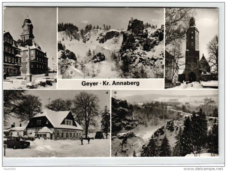 Geyer - Winter - Mehrbildkarte DDR - Erzgebirge - Geyer