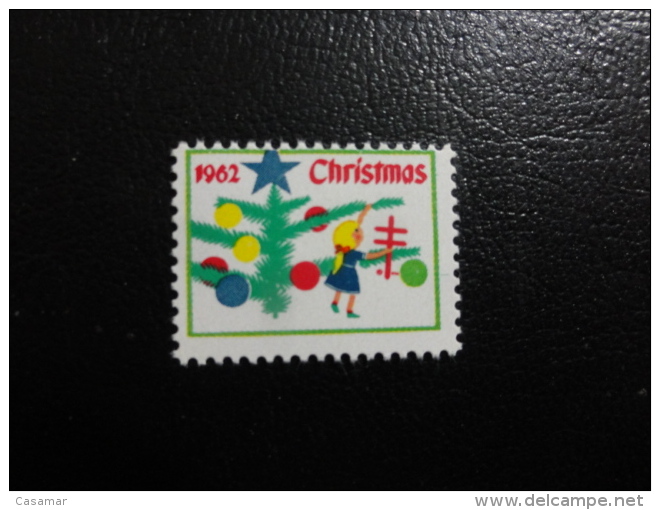 1962 Vignette Christmas Seals Seal Poster Stamp USA - Unclassified