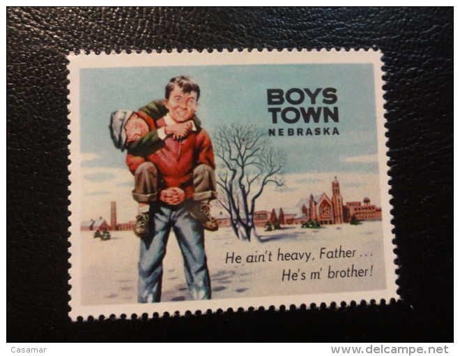 Education BOYS TOWN Nebraska Vignette Poster Stamp Label USA - Non Classificati