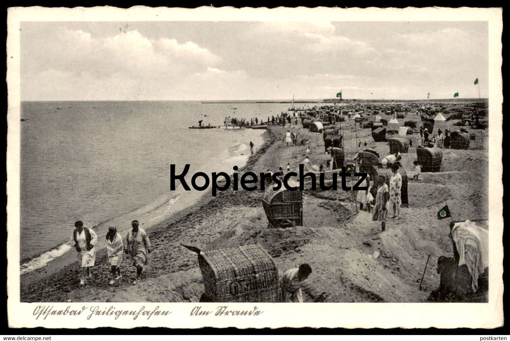 ÄLTERE POSTKARTE OSTSEEBAD HEILIGENHAFEN AM STRANDE STRAND INSEL-KAFFEE KÖHLER Beach Plage Cpa AK Postcard Ansichtskarte - Heiligenhafen