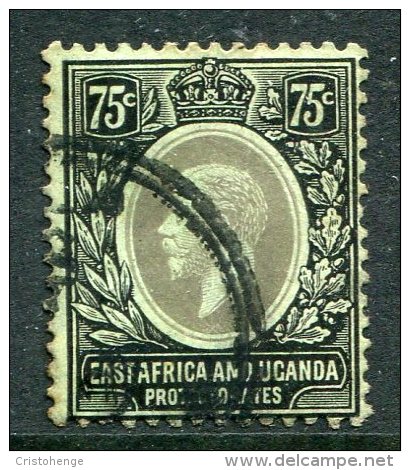 East Africa & Uganda Protectorates 1912-21 KGV - 75c Black/Emerald Olive Back - Wmk. Mult. Crown CA - Used (SG 52c) - East Africa & Uganda Protectorates