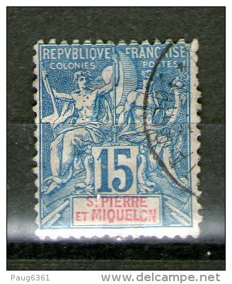 SAINT-PIERRE ET MIQUELON 1892   YVERT  N°64 OBLITERE - Used Stamps