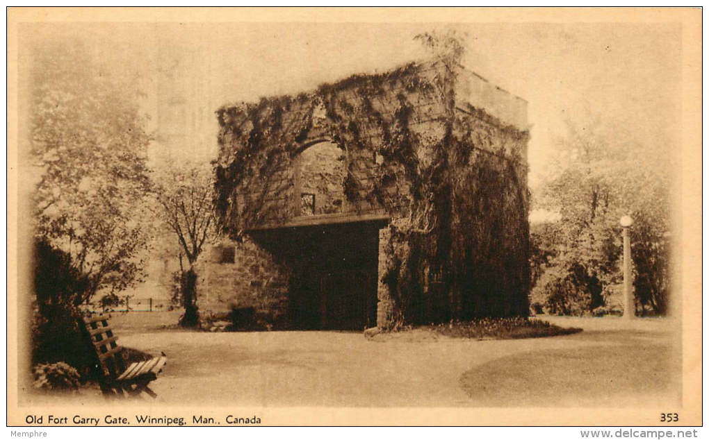 Sepia Pictorial Postcard  -Old Fort Garry, Winnipeg, Manitoba.  #353  Unused - 1903-1954 Kings