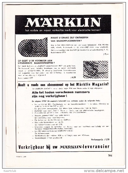 'MÄRKLIN'  Catalogus - Maart 1968 - Holanda