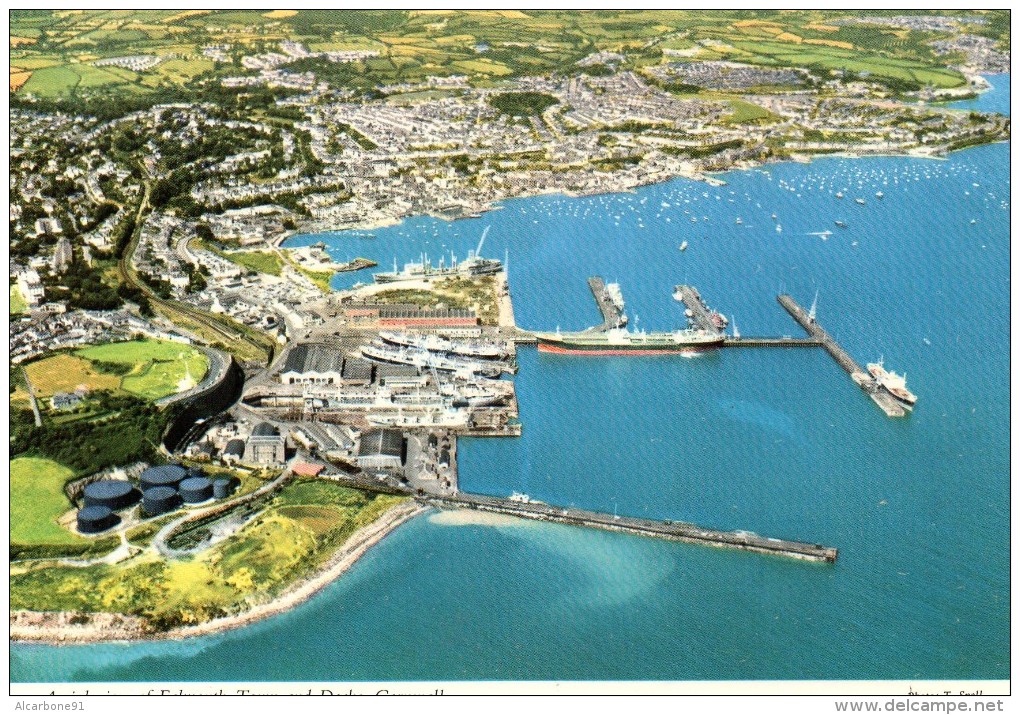 FALMOUTH - Aerial View Of Falmouth Town And Docks - Falmouth