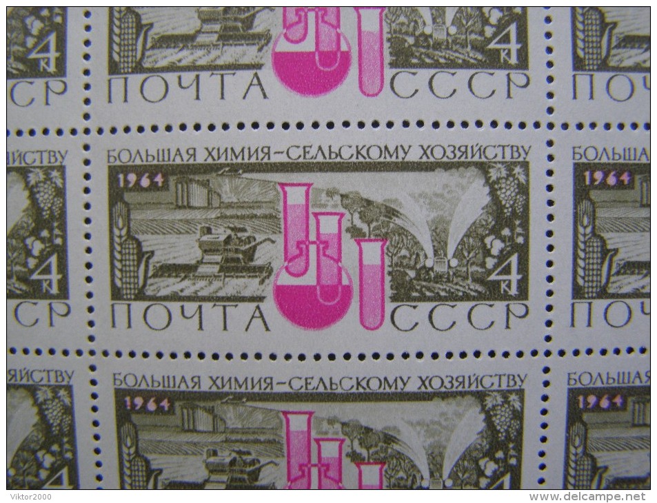 RUSSIA 1964 MNH (**)YVERT 2797-2799/2890-2891Chemistry In The National Economy. Series (5). Sheets (5x5 - Ganze Bögen