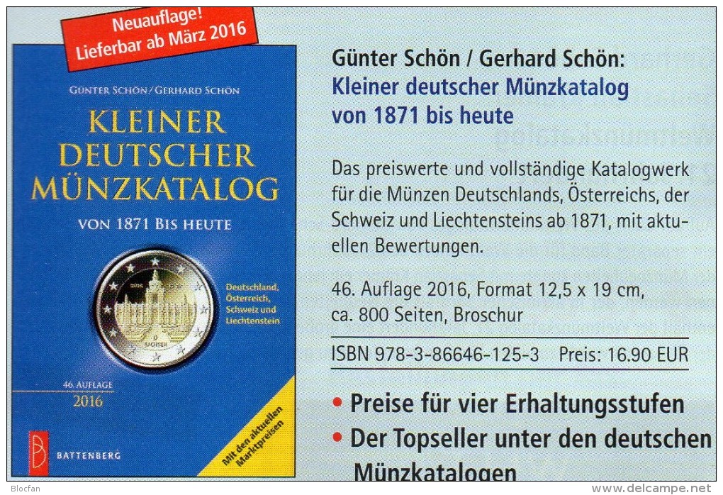Deutschland Kleiner Münz Katalog 2016 New 17€ Numisbriefe+Numisblatt Schön Münzkatalog Of Austria Helvetia Liechtenstein - Thématiques