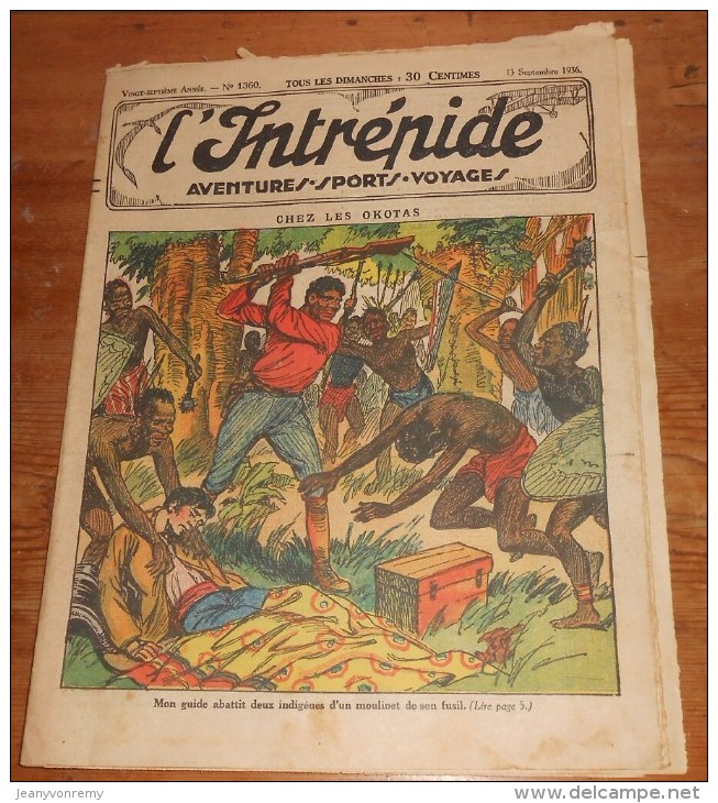 L'intrépide. Aventures. Sports. Voyages. N°1360. 13 Septembre 1936. - L'Intrépide