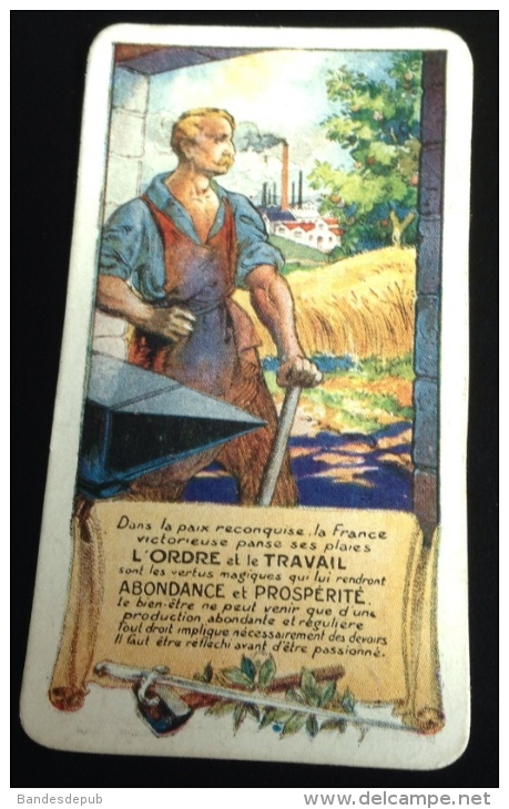 Mini Calendrier Patriotique Ordre Travail Prospérité De La France Ouvrier 1920 Dewambez Devambez - Formato Piccolo : 1901-20