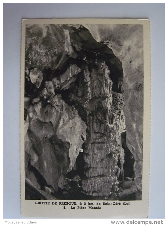 1 Cpa - France - Saint Cere - Grotte De Presque (2 Scans) - Saint-Céré