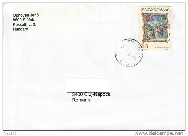 GRADUALE PART II, BOOK, LIBRARY, STAMPS ON COVER, 2004, HUNGARY - Lettres & Documents