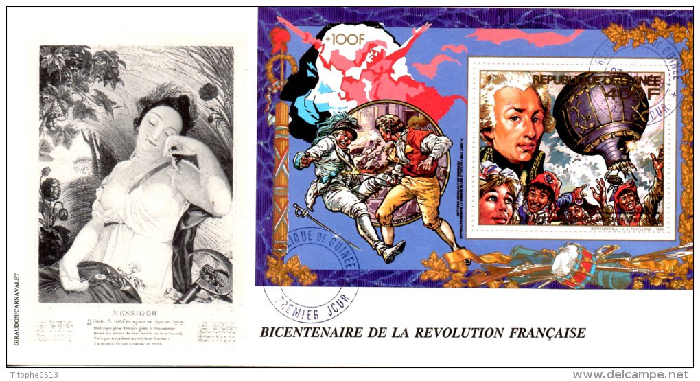 GUINEE. BF 86 De 1989 Sur Enveloppe 1er Jour. Révolution Française/Philexfrance´89. - Revolución Francesa