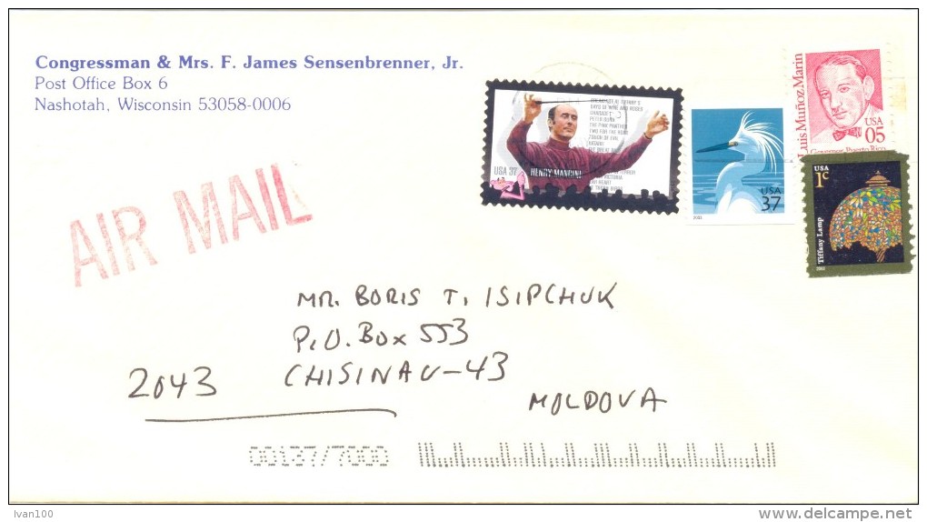 2004. USA, The Letter By Air-mail Post From Nashotah(Wisconsin) To Moldova - Brieven En Documenten