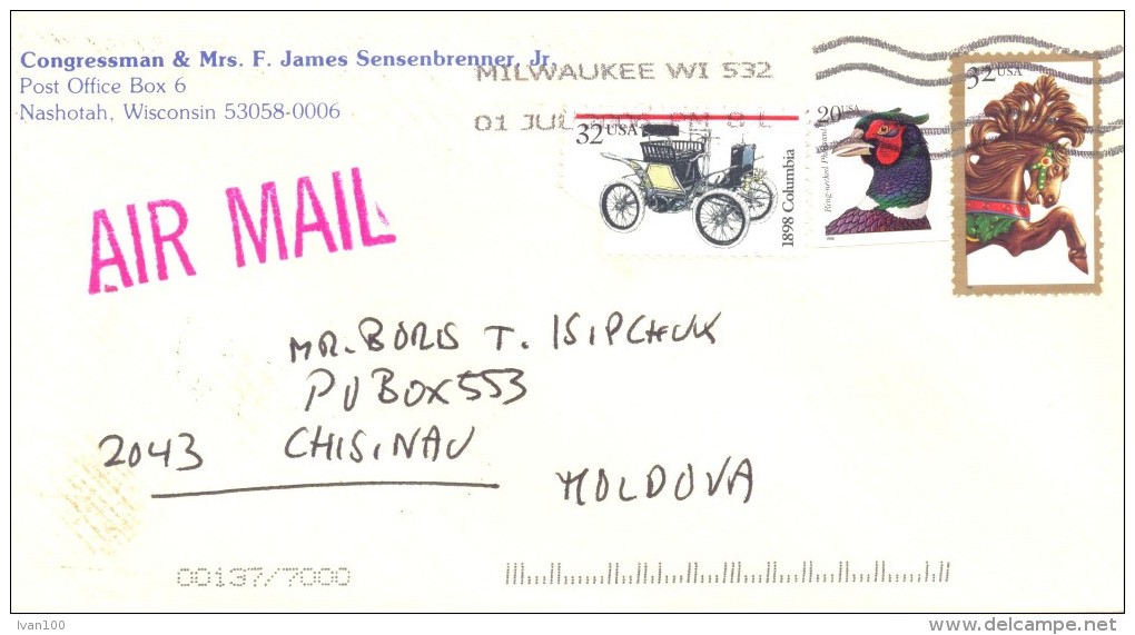 2006. USA, The Letter By Air-mail Post From Nashotah(Wisconsin) To Moldova - Lettres & Documents