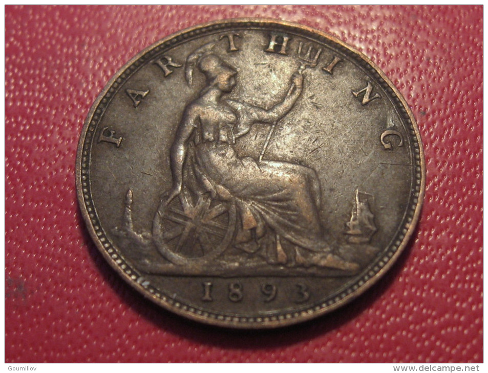 Grande-Bretagne - UK - Farthing 1893 Victoria 4113 - B. 1 Farthing