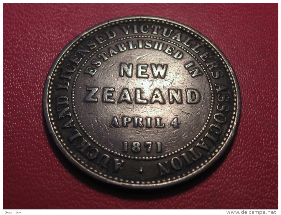 Nouvelle-Zélande - Jeton Token - Auckland Licensed Victuallers Association, April 4 1871 Victoria 5628 - Nouvelle-Zélande