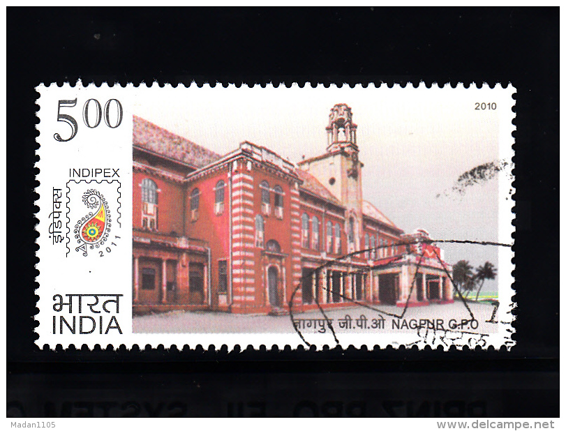 INDIA, 2010, FINE USED, First Day Cancelled, Postal Heritage Buildings, Architecture,  1 V - Gebraucht