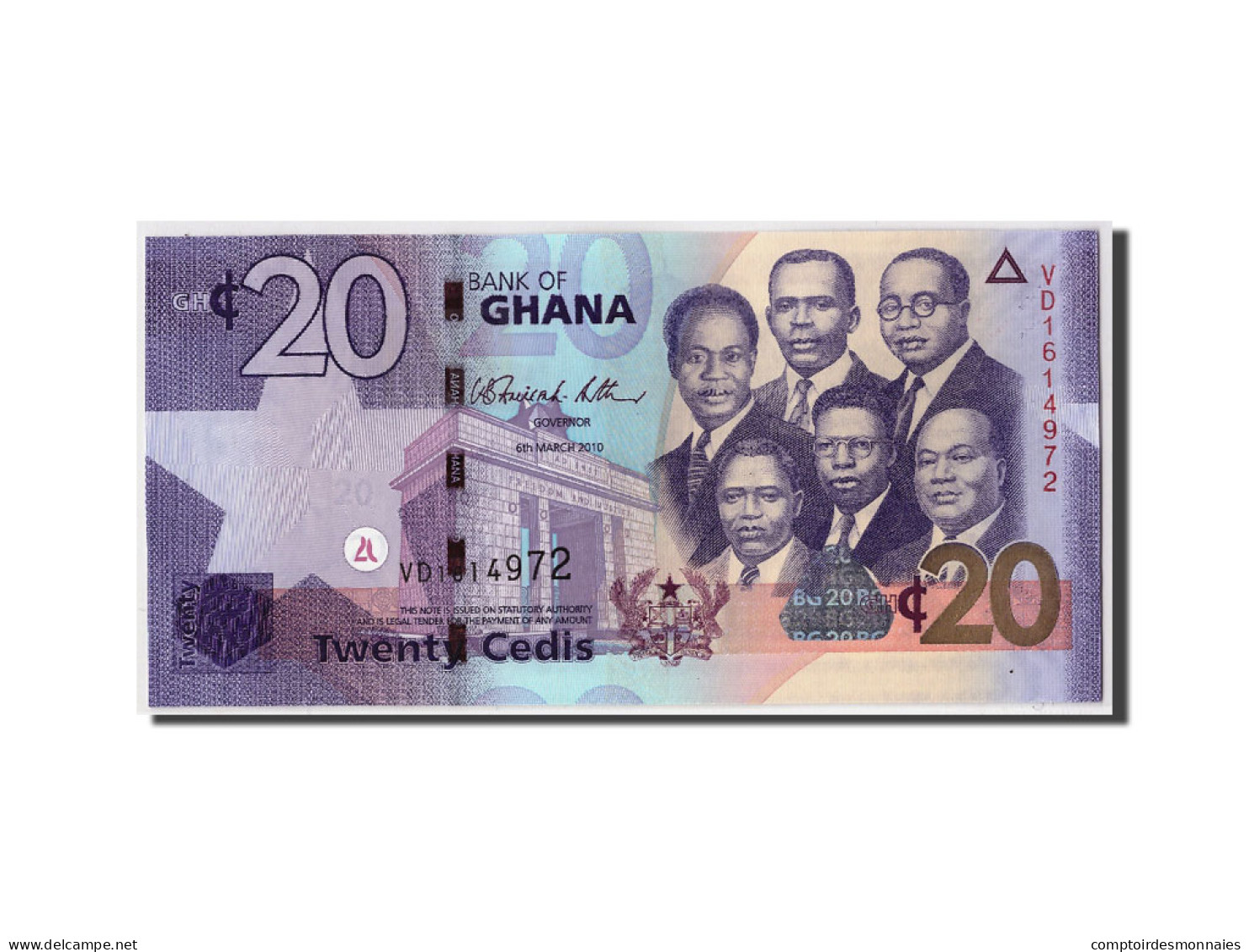 Billet, Ghana, 20 Cedis, 2010, 2010-03-06, NEUF - Ghana