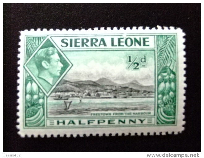 SIERRA LEONE 1937 Yvert N&ordm; 158 * MH - GEORGE VI FREETOWN VISTO DEL PUERTO - Sierra Leone (...-1960)