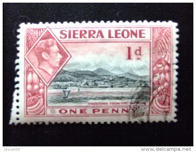 SIERRA LEONE 1938 Yvert N&ordm; 159 &ordm; FU - GEORGE VI FREETOWN VISTO DEL PUERTO - Sierra Leone (...-1960)