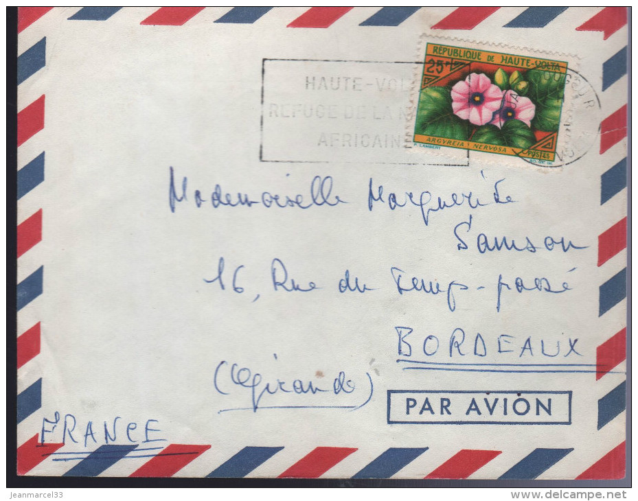 Lettre De Hte Volta Ouagadougou RP 23-2 1963 Flamme =o " Haute-Volta Fefuge De La Nature Africaine" - Lettres & Documents