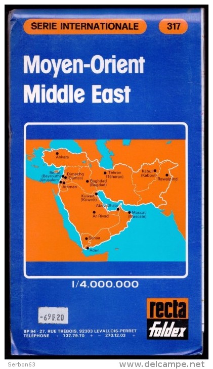 CARTE ROUTIERE RECTA FOLDEX 1980 SERIE INTERNATIONALE 317 MOYEN-ORIENT MIDDLE EAST MITTLERER OSTEN MIDDEN-OOSTEN - Maps/Atlas