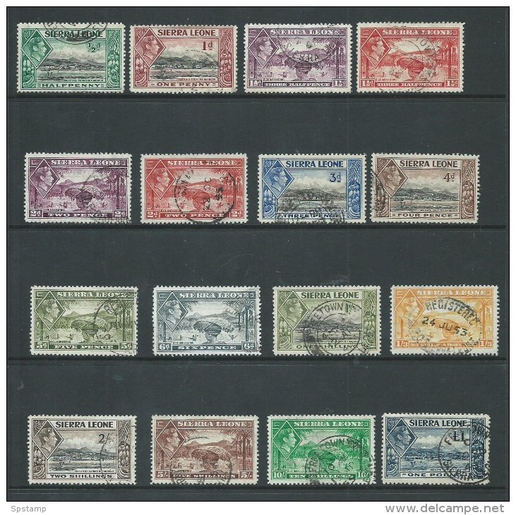 Sierra Leone 1938 KGVI Definitive Set 16 FU Cds - Sierra Leone (...-1960)