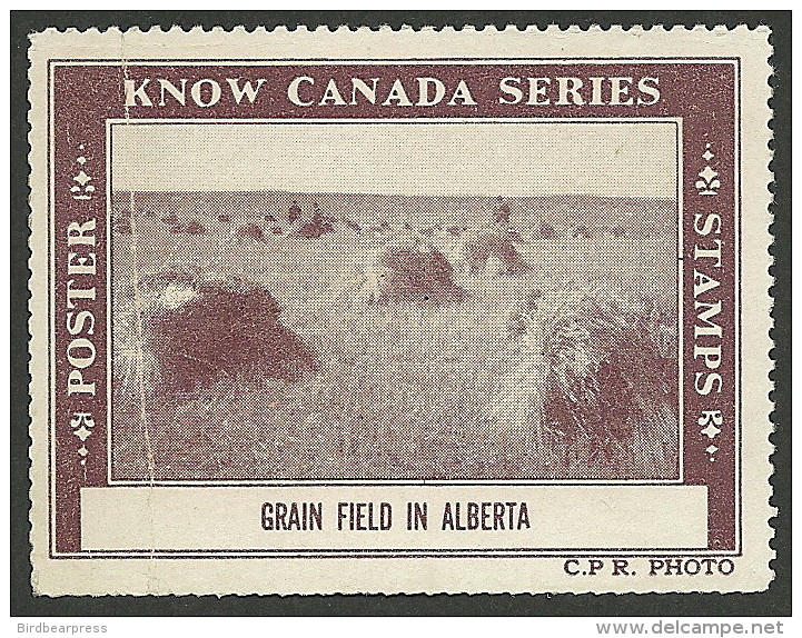 B02-16 CANADA Know Canada Series 1938 MNG Grain Field Alberta Crease - Vignette Locali E Private