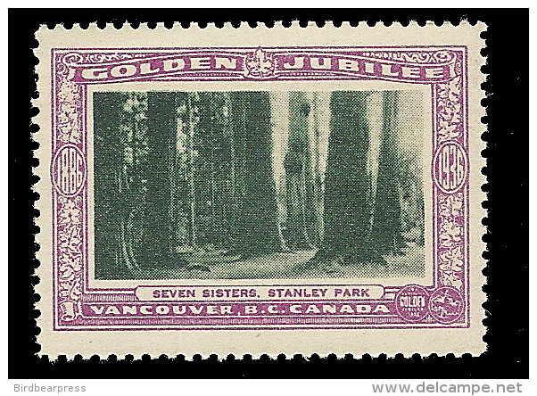 B04-57 CANADA Vancouver Golden Jubilee 1936 MNH 46 Seven Sisters Stanley Park - Vignette Locali E Private