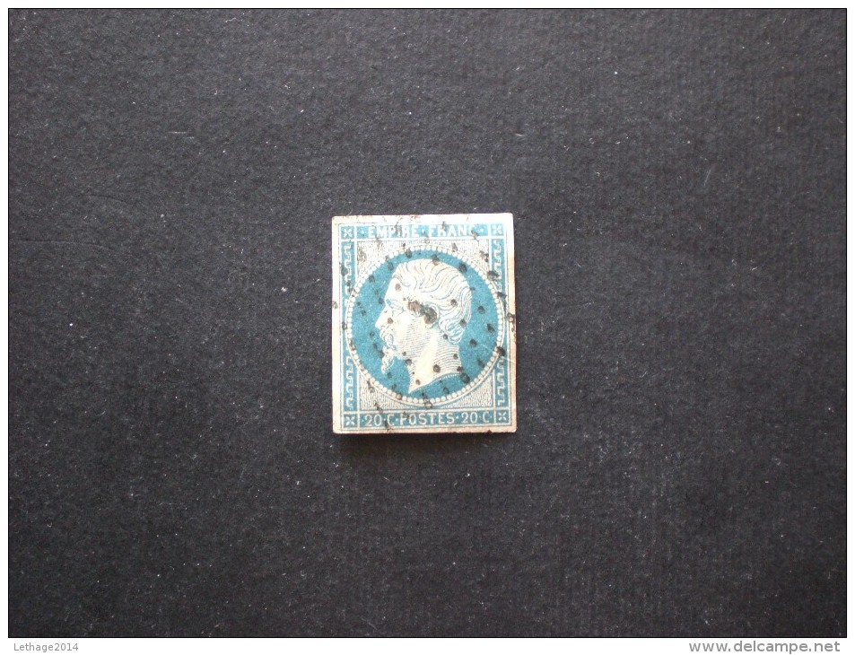 STAMPS FRANCE 1852 LUIGI NAPOLEONE 20 CENT AZZURRO II TIPO OBLITERE  " J " - 1852 Luis-Napoléon