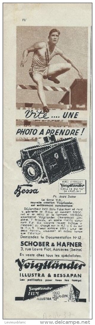 Encart Publicitaire/Course Obstacle //Appareil Photographique/VOIGTLÄNDER/ ASNIERES/RevueTouring Club France/1937 ILL97 - Sports & Tourisme