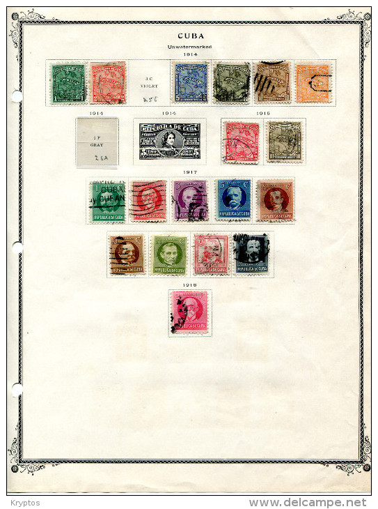 Cuba 1914-17. Album Pages With 18 Stamps - Mixed Condition - Lots & Serien