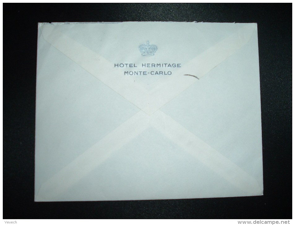 LETTRE TP AIDE AUX REFUGIES 0,25 OBL.26-7-1960 MONTE-CARLO + HOTEL L'HERMITAGE - Cartas & Documentos