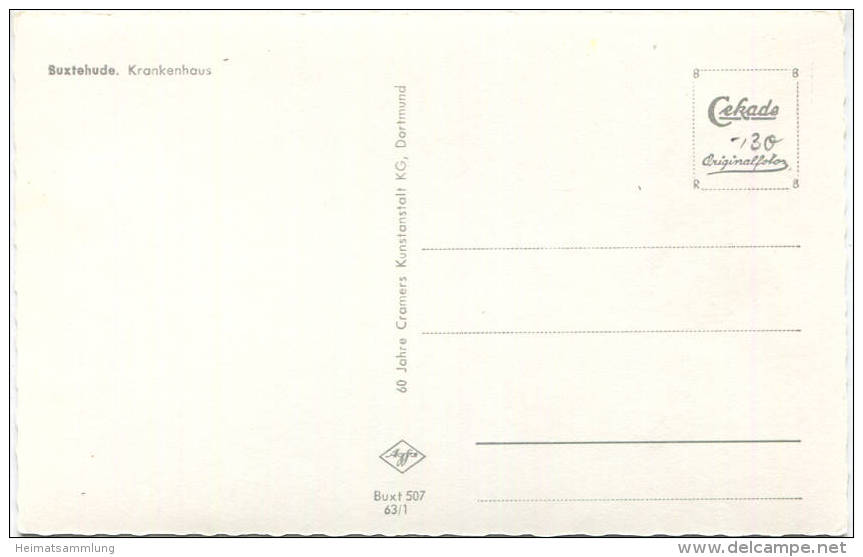 Buxtehude - Krankenhaus - Foto-AK 1963 - Cramers Kunstanstalt KG Dortmund - Buxtehude