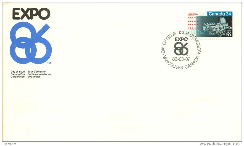 1986  Expo 86  Canada Pavillon  Sc 1078 - 1981-1990