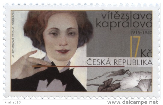 Czech Rep. / Stamps (2015) 0832: Vitezslava Kapralova (1915-1940) Cz. Composer (Convolvulus) Painter: Marina Richterova - Unused Stamps